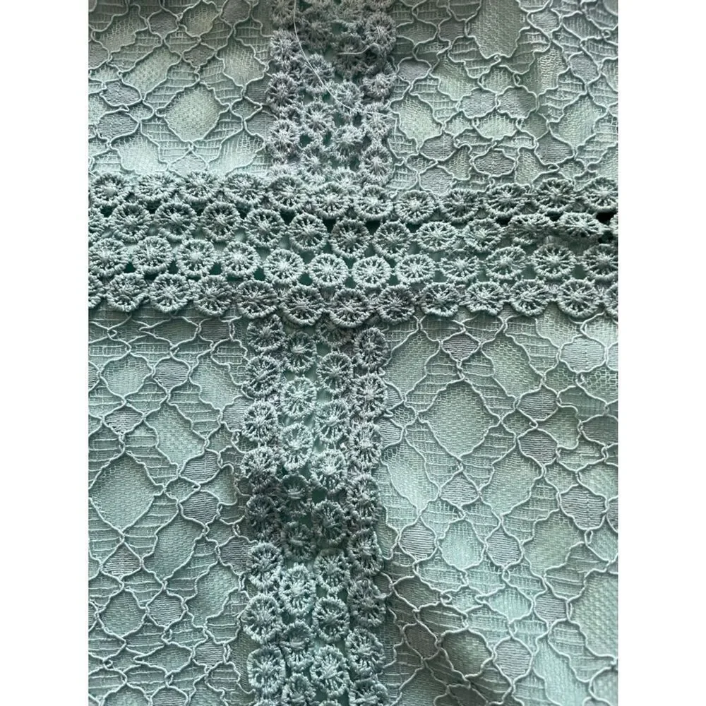 foxiedox Turquoise Angelisa Sleeveless Lace Maxi Dress Asymmetrical Hem Sz XL